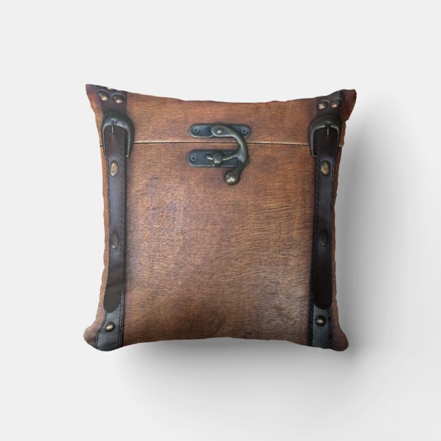 Steam Trunk Throw Pillow (Front)