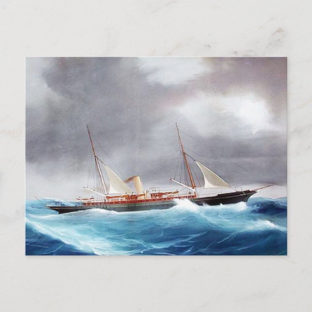 Steam Yacht Margarita 1900's Postcard (Front)