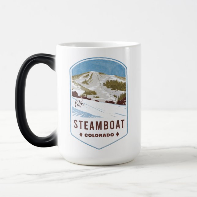 Steamboat Colorado Ski Badge Color Morph Mug (Left)