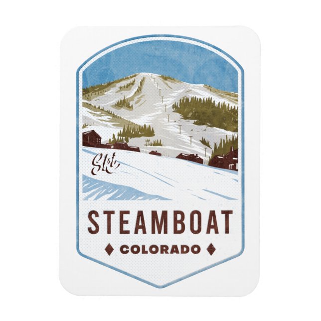 Steamboat Colorado Ski Badge Magnet (Vertical)