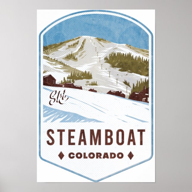 Steamboat Colorado Ski Badge Poster (Front)