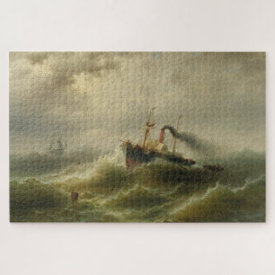 Steamboat in a Storm on the North Sea Jigsaw Puzzle