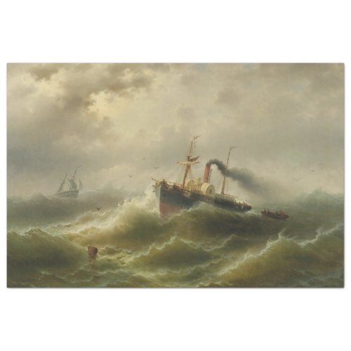 Steamboat in a Storm on the North Sea Tissue Paper