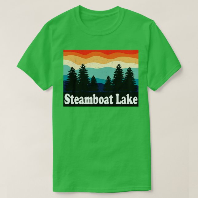 Steamboat Lake Colorado Retro T-Shirt (Design Front)