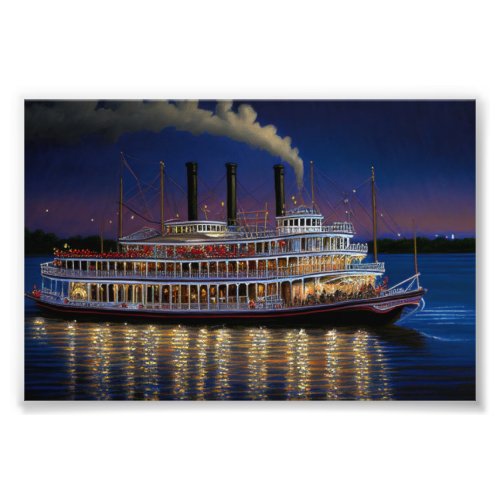 Steamboat On The Mississippi Nautical Art Photo Print