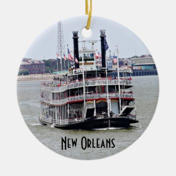 Steamboat On The Mississippi River Ceramic Ornament by NotionsbyNique at Zazzle
