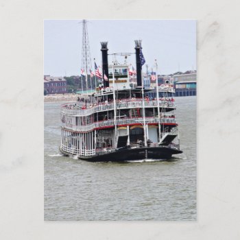 Steamboat On The Mississippi River Postcard by NotionsbyNique at Zazzle