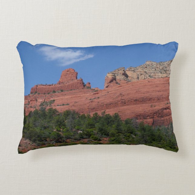 Steamboat Rock in Sedona Arizona Photography Accent Pillow (Front)