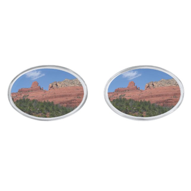 Steamboat Rock in Sedona Arizona Photography Cufflinks (Front)