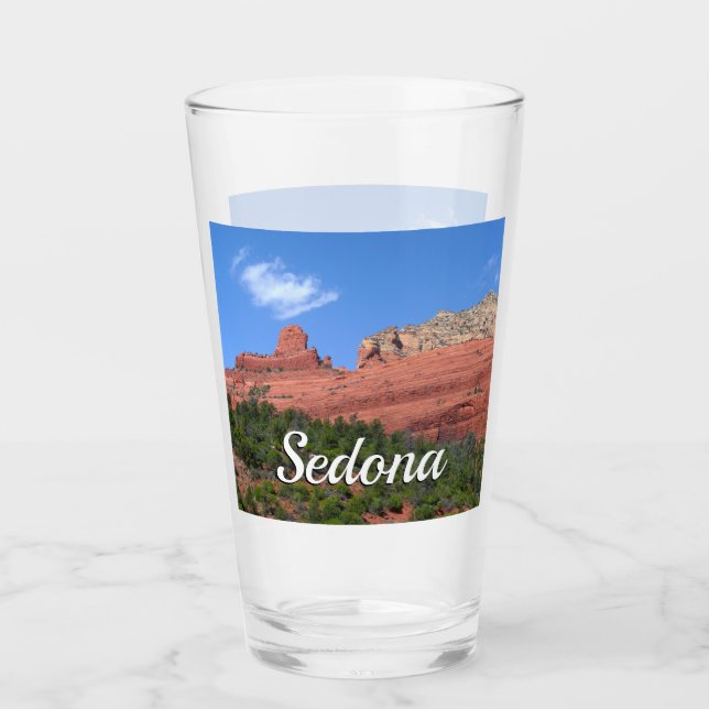 Steamboat Rock in Sedona Arizona Photography Glass (Front)