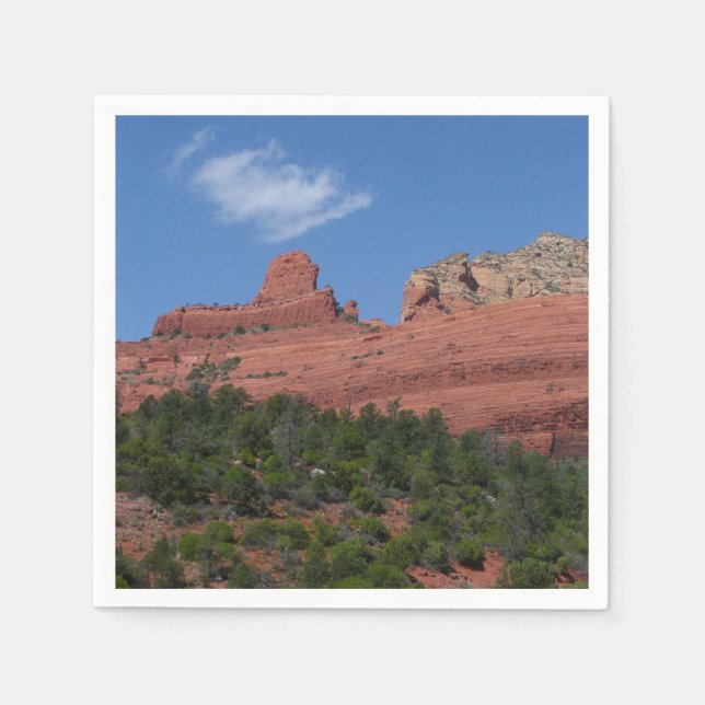Steamboat Rock in Sedona Arizona Photography Paper Napkins (Front)