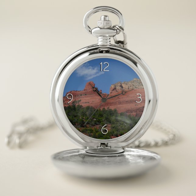 Steamboat Rock in Sedona Arizona Photography Pocket Watch (Inside)