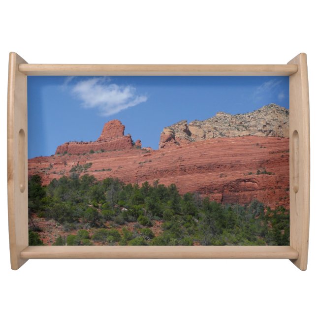 Steamboat Rock in Sedona Arizona Photography Serving Tray (Front)