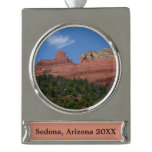 Steamboat Rock in Sedona Arizona Photography Silver Plated Banner Ornament