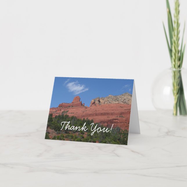Steamboat Rock in Sedona Arizona Photography Thank You Card (Front)