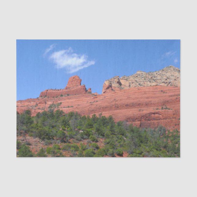 Steamboat Rock in Sedona Arizona Photography Tissue Paper (Front)