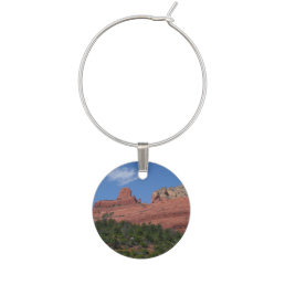 Steamboat Rock in Sedona Arizona Photography Wine Glass Charm