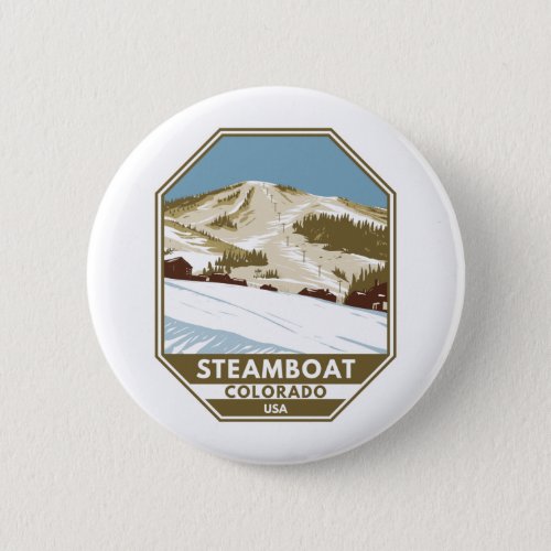 Steamboat Ski Area Winter Colorado Button