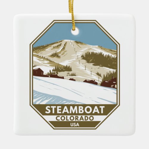 Steamboat Ski Area Winter Colorado Ceramic Ornament