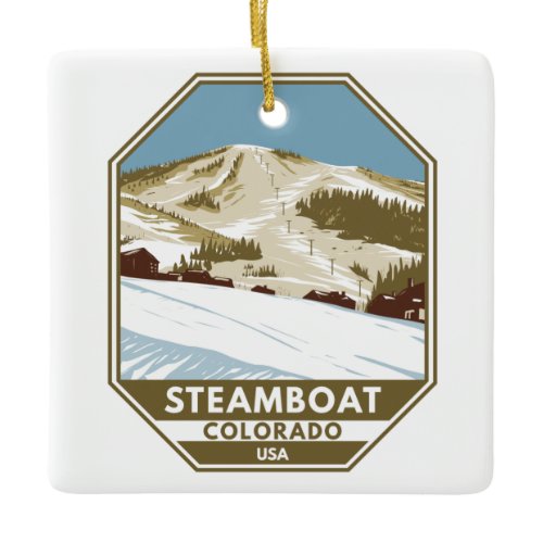 Steamboat Ski Area Winter Colorado Ceramic Ornament