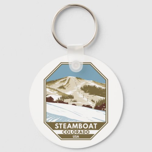Steamboat Ski Area Winter Colorado Keychain