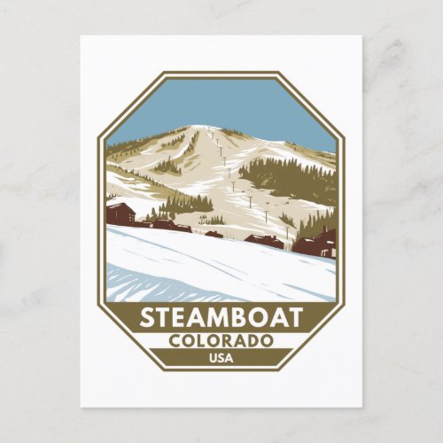Steamboat Ski Area Winter Colorado Postcard