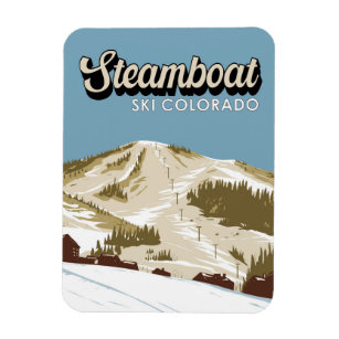 Steamboat Ski Area Winter Colorado Vintage Magnet