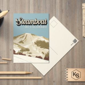 Steamboat Ski Area Winter Colorado Vintage Postcard