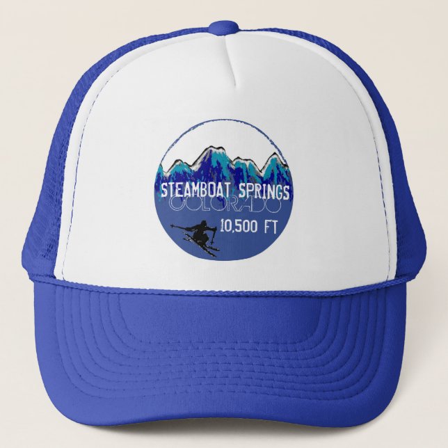 Steamboat Springs Colorado blue theme hat (Front)