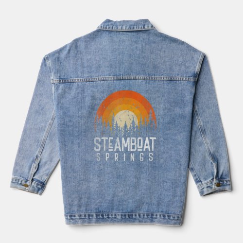 Steamboat Springs Colorado CO   Retro Style Vintag Denim Jacket