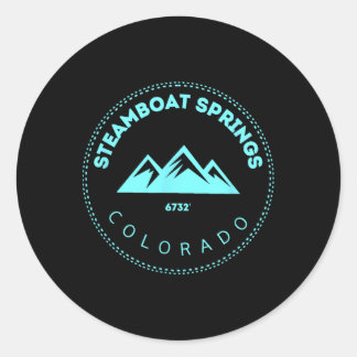 Steamboat Springs Colorado Elevated Co Mountain To Classic Round Sticker