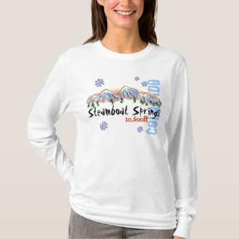 Steamboat Springs Colorado Elevation Ladies Hoodie T-shirt by ArtisticAttitude at Zazzle