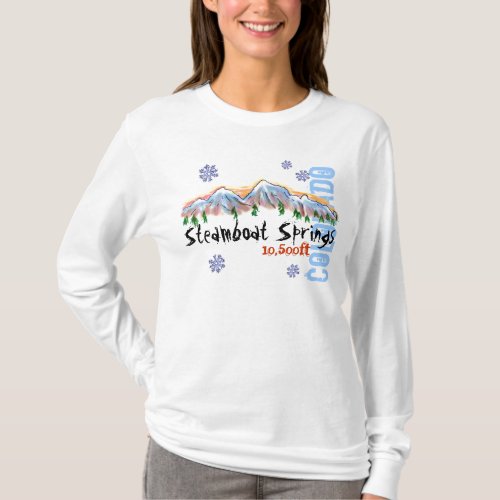 Steamboat Springs Colorado elevation ladies hoodie T_Shirt