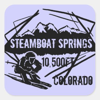 Steamboat Springs Colorado Elevation Ski Stickers by ArtisticAttitude at Zazzle