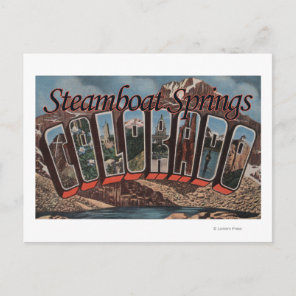 Steamboat Springs, Colorado - Large Letter Scene Postcard