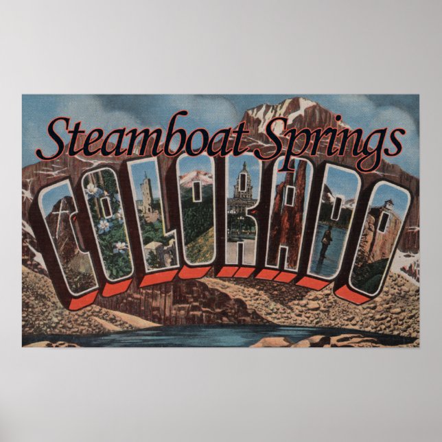 Steamboat Springs, Colorado - Large Letter Scene Poster (Front)