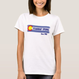 Steamboat Springs Colorado local flag ladies tee