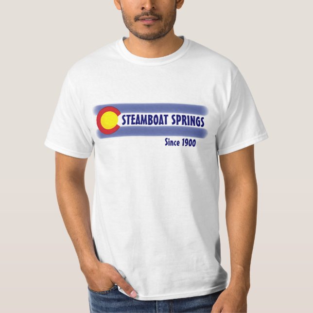 Steamboat Springs Colorado local flag value tee (Front)