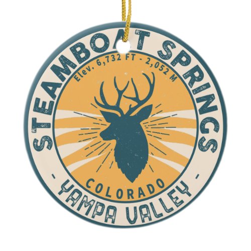 Steamboat Springs Colorado Mountain Camping Hiking Ceramic Ornament