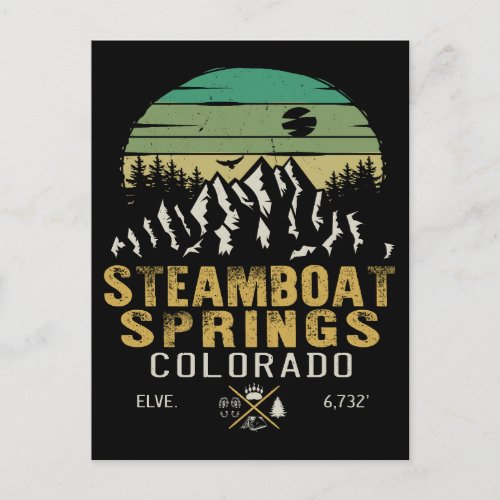 Steamboat Springs Colorado Mountain Camping Hiking Postcard