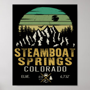Steamboat Springs Colorado Mountain Camping Hiking Poster