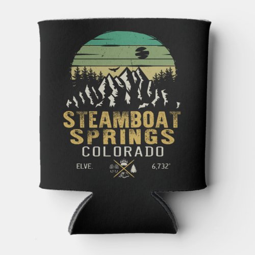 Steamboat Springs Colorado Mountain Camping Skiing Can Cooler