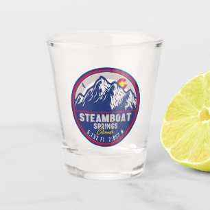 Steamboat Springs Colorado Mountain Ski Hiking Shot Glass