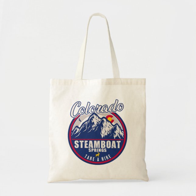 Steamboat Springs Colorado Mountain Ski Hiking Tote Bag (Front)