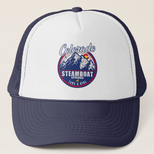 Steamboat Springs Colorado Mountain Ski Hiking Trucker Hat