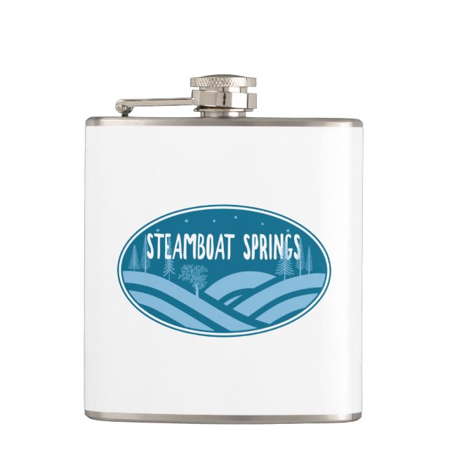 Steamboat Springs Colorado Outdoors Flask (Front)
