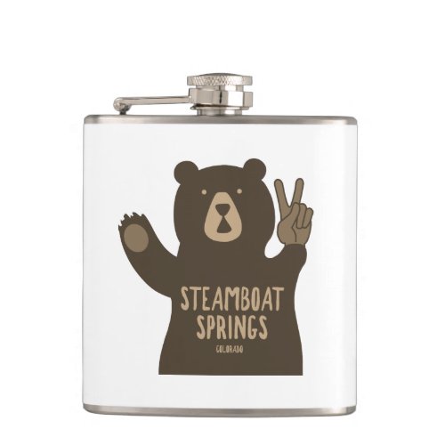 Steamboat Springs Colorado Peace Bear Flask