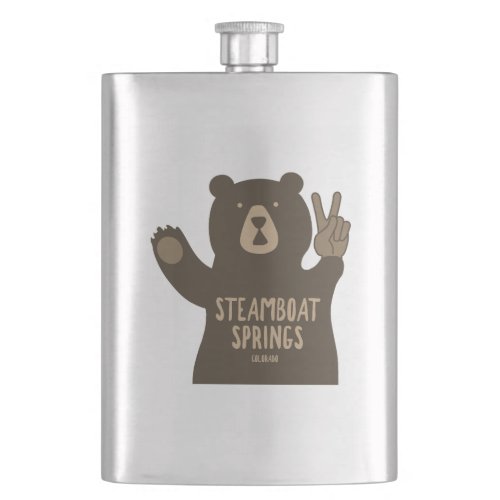 Steamboat Springs Colorado Peace Bear Flask