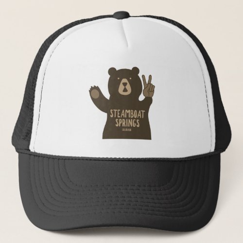 Steamboat Springs Colorado Peace Bear Trucker Hat