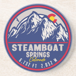 Steamboat Springs Colorado Retro Sunset Souvenirs Coaster